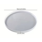 Epoksi Reçine Silikon Kalıp Mega Boy Muhtelif Yuvarlak Sehpa Saat Kalıbı 50 Cm Çap X 3 Cm Derinlik