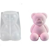 Epoksi Silikon Taş Tozu Beton Mum Kalıbı Büyük Boy Sevimli Ayıcık Kalıbı 7.8X7X6.7 cm - Standart