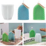 Epoksi Silikon Taş Tozu Düz Yaprak Mum Kalıbı 9.2x7.6 cm - Standart