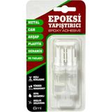 Epoksi Yapıştırıcı 6 ml Hızlı Kuruyan Güçlü Genel Amaçlı Yapışma Metal Plastik Seramik Cam Kullanım - 00-Siyah - Beyaz