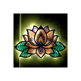 Epoksili Lotus Çiçeği Figürlü Tablo Dekoratif Duvar Dekorlu Gece Lambası Sarı 93 x 59