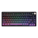 Epomaker HE75 Mag Black Purple Hall Effect Gateron Magnetic White Manyetik Switch Rgb Kablosuz Hotswap Mekanik Gaming Klavye - Mor