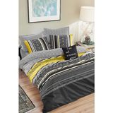 Eponj Home %100 Doğal Pamuk Nevresim Takımı Çift Kişilik Formas Sarı-Siyah - Siyah - Sarı - 200 x 220 cm