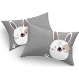 Eponj Home 2li Yastık Kılıfı Tavşancık Gri 50X70 cm - 50 x 70 cm