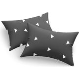 Eponj Home 2li Yastık Kılıfı Üçgen Gri 50X70 cm - Gri - Beyaz - 50 x 70 cm