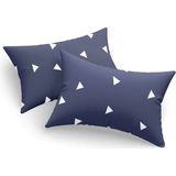 Eponj Home 2li Yastık Kılıfı Üçgen Mavi 50X70 cm - Mavi - Beyaz - 50 x 70 cm