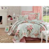 Eponj Home Baskılı Battal 220X230 cm Alanur Mint Doğal Pike