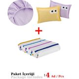 Eponj Home Baskılı Pike Takımı Çift Kişilik Funny Sarı-Lila - Sarı - Lila - 200x235cm