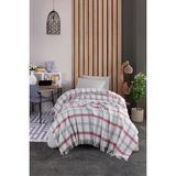 Eponj Home Battaniye Pamuklu Tek Kişilik Warm Soft Gri-Kırmızı - 150 x 200 cm