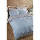 Eponj Home Çift Kişilik Nevresim Takımı Solid A.mavi-Gri - 200 x 220 cm - Mavi - Gri