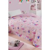 Eponj Home Çok Amaçlı Magical Pembe Yatak Örtüsü 180 x 225 cm Antibakteriyel Yumuşak Dolgulu