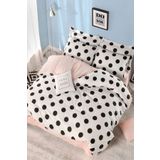 Eponj Home EP-021536 Mixpuan Beyaz Somon Tek Kişilik Nevresim Takımı