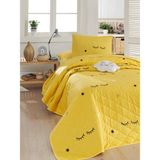 Eponj Home Kapitone Yatak Örtüsü Seti Tek Kişilik Dide Sarı 160X220CM - 160 x 220 cm