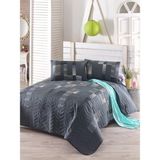 Eponj Home Kapitone Yatak Örtüsü Seti Tek Kişilik Trace Antrasit 160x220 cm - 160 x 220 cm