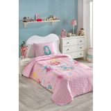 Eponj Home Kapitone Yatak Örtüsü Seti Tek Kişilik Unicorn Dreams Pembe