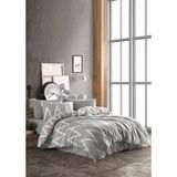 Eponj Home Kolay Ütülenir Nevresim Takımı Tek Kişilik Baskılı Olivia Gri - 160 x 220 cm
