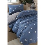 Eponj Home Kolay Ütülenir Nevresim Takımı Tek Kişilik Geometrik Mavi - 160 x 220 cm