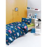 Eponj Home Kolay Ütülenir Nevresim Takımı Tek Kişilik Paula Mavi - 160 x 220 cm