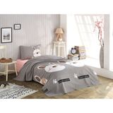 Eponj Home Pike Seti Baskılı Tek Kişilik Tavşancık A.Kahve-Gri-Pembe 160x235 cm - Açık Kahverengi - Gri - Pembe