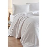 Eponj Home Tek Kişilik %100 Pamuk Pike Örtü 160x230 cm – Karo Desenli Beyaz – Weave Serisi