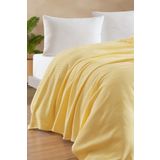 Eponj Home Tek Kişilik %100 Pamuk Pike Örtü 160x230 cm – Karo Desenli Sarı – Weave Serisi