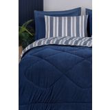 Eponj Home Tek Kişilik Uyku Seti Wellsoft Yorganlı Pofuduk 3 Parça Soft Line Lacivert