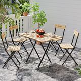 Eportatif 4 Kişilik Bistro Takım Bahçe Masa Sandalye Çam 1427