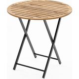 Eportatif Katlanır 4 Kişilik Yuvarlak Bahçe Masası Bistro Masa 70X70 Çam 1506