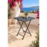Eportatif Katlanır Metal Balkon Bahçe Bistro Masa 50X50 cm Kare Masa 75 cm Füme 1649