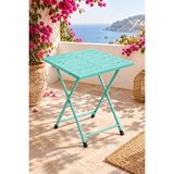 Eportatif Katlanır Metal Balkon Bahçe Bistro Masa 50X50 cm Kare Masa 75 cm Mint Yeşili 1645