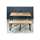 eportatif Masa Takımı Bench Bank Masa Seti 120x60 Masa Mutfak Masası Yemek Masası 1228