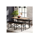 eportatif Masa Takımı Minderli Bench Bank Masa Seti 120x60 Masa Mutfak Masası Yemek Masası Çam 1554