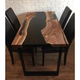 Epoxy Ahşap Masa Epoksi Dolgulu Masa Siyah Epoksi Masa