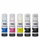 Epson 101/103 4 Renk +1 Siyahlı Muadil Mürekkep Seti Epson Ecotank L4260 / L4266 / L6160 / L6170 Yazıcı Uyumlu