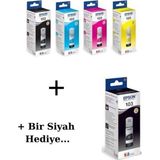 Epson 103 Hediyeli L3250 Siyah ve Renkli Orjinal Mürekkep Seti 65ML*4 + 1 Siyah Hediye Epson 103 Epson 103 Epson 103 664 - Açık Siyah