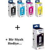 Epson 103 Hediyeli L3266 Siyah ve Renkli Orjinal Mürekkep Seti 65ML*4 + 1 Siyah Hediye Epson 103 Epson 103 Epson 103 664 - Açık Siyah
