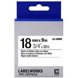 Epson C53S655006 LK-5WBN 18 mm Siyah Beyaz Muadil Standart Etiket Kartuşu