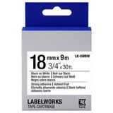 Epson C53S655012 LK-5WBW 18 mm Siyah Beyaz Muadil Güçlü Yapışkanlı Etiket Kartuşu