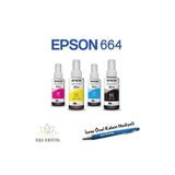 EPSON EcoTank L3050 Yazıcı için Epson 664 Mürekkep Kartuşu (664 CMYK Set)+Adınıza Özel Kalem