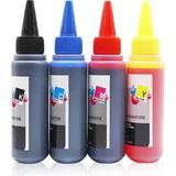 Epson Ecotank L5190 Epson Ecotank L5290 Epson Ecotank L5296 Yazıcı Uyumlu 100 ml Universal 4 Renk Mürekkep Seti - Siyah - Mavi - Kırmızı - Sarı