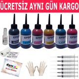 Epson L800 L805 L810 6X100ml Muadil Mürekkep Seti Duruınk 6 Renk Kartuş Dolum Mürekkebi