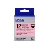 Epson Lk-4pbk Pembe Üzeri Siyah Kurdele 12MM 9 Metre (Kdo)