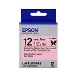 Epson Lk-4Pbk Pembe Üzeri Siyah Kurdele 12Mm 9 Metre