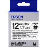 Epson Lk-4Tbw Güçlü Yapışkanlı Şeffaf Üzeri Siyah 12Mm 9Metre Etiket