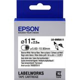 Epson Lk-4wba5 Isıyla Daralan Siyah Üzeri Beyaz 5 mm 2,5 m Etiket