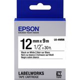 Epson Lk-4WBN 12 mm 9 mt Siyah Üzeri Beyaz Etiket