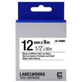 Epson LK-4WBN C53S654021 12 mm Siyah Beyaz Muadil Standart Etiket Kartuşu