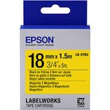 Epson Lk-5yb2 Mıknatıslı Sarı Üzeri Siyah 18MM 9metre Etiket