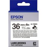 Epson LK-7WBVS Kendinden Laminasyonlu Kablo Giydirme Beyaz Üzeri Siyah 36MM 8metre Etiket (Kdo)