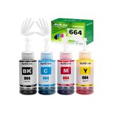 EPSON Muadil T664 L365 L382 L386 L455 L456 L486 L500 L550 L555 L565 4 Renk Mürekkep 70 ml